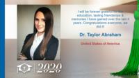 Dr. Taylor Abraham, United States of America, I will be forever grateful for the education, lasting friendships & memories I have gained over the last 4 years. Congratulations everyone, we did it!