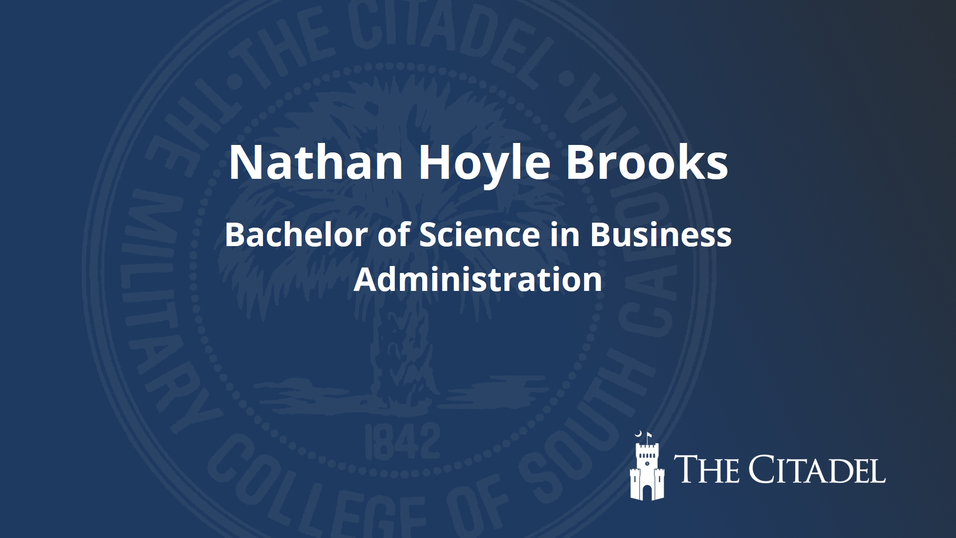 Nathan Hoyle Brooks The Citadel Commencement 2024