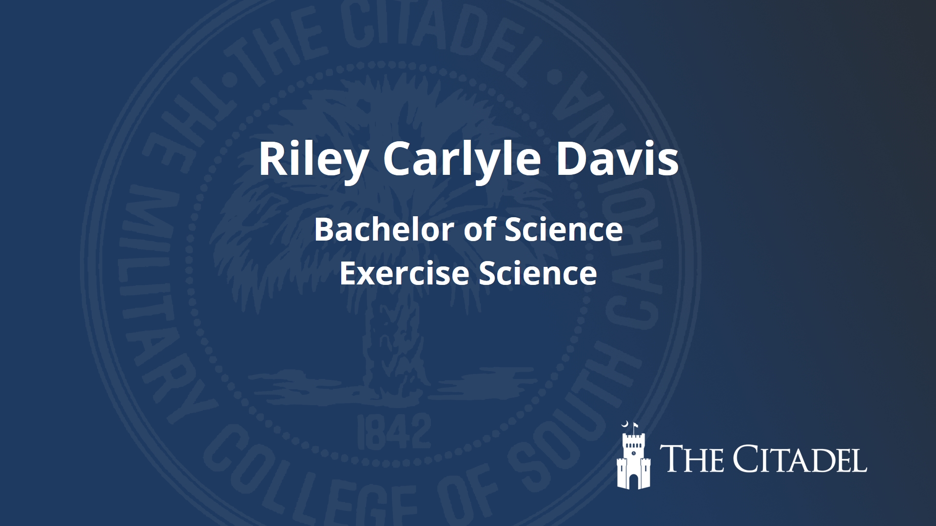 Riley Carlyle Davis - The Citadel Commencement 2024