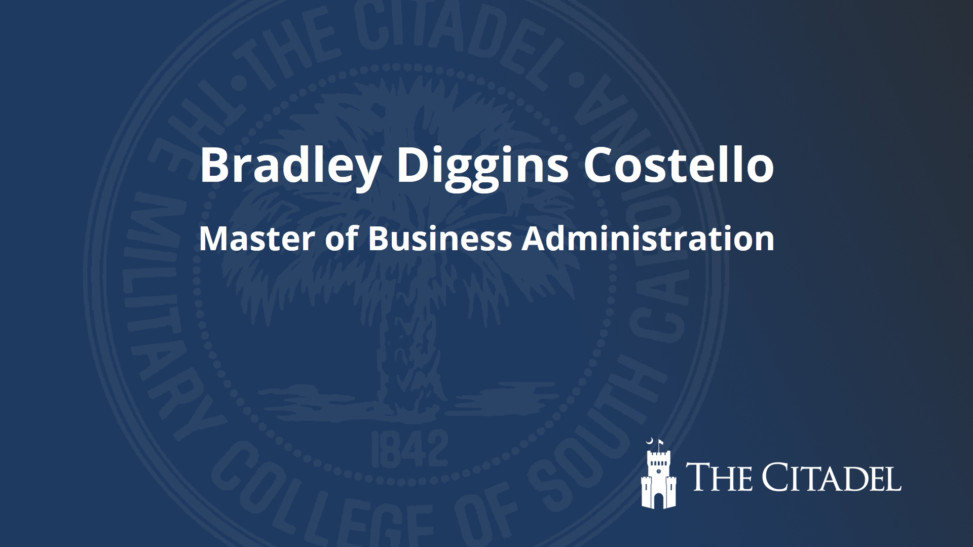 Bradley Diggins Costello The Citadel Commencement 2023