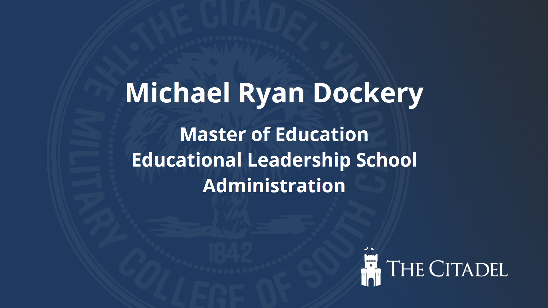 Michael Ryan Dockery - The Citadel Commencement 2024