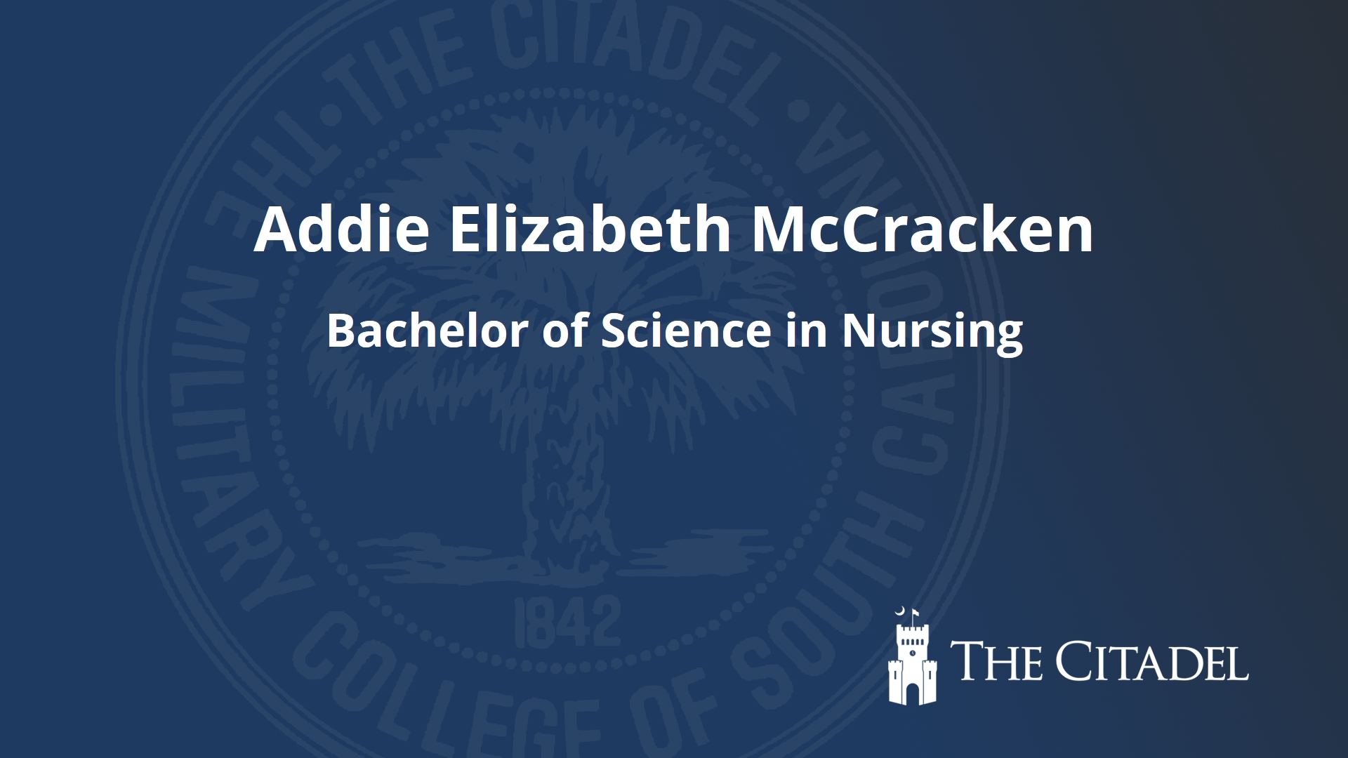 Addie Elizabeth McCracken The Citadel Commencement 2024